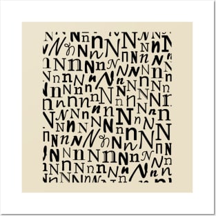 N - Typography (Black) Posters and Art